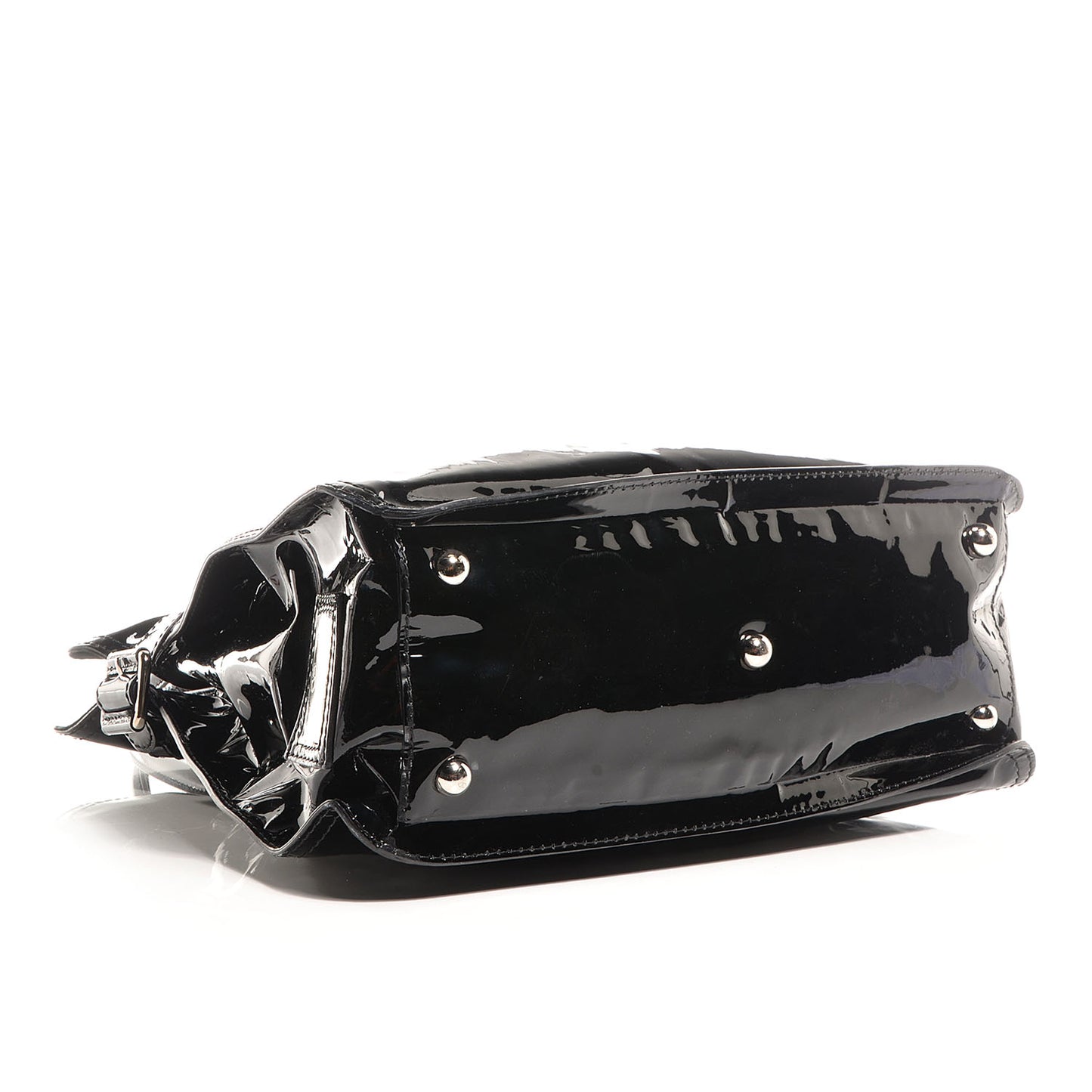 Patent Belted Histoire Tote Black