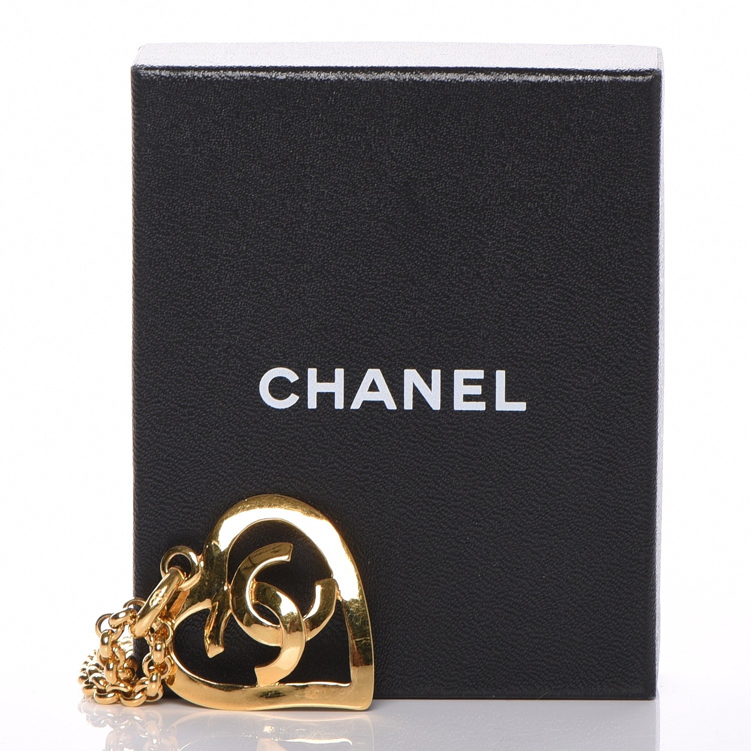 Chanel CC Heart Chain Pendant Necklace Gold 8 of 8