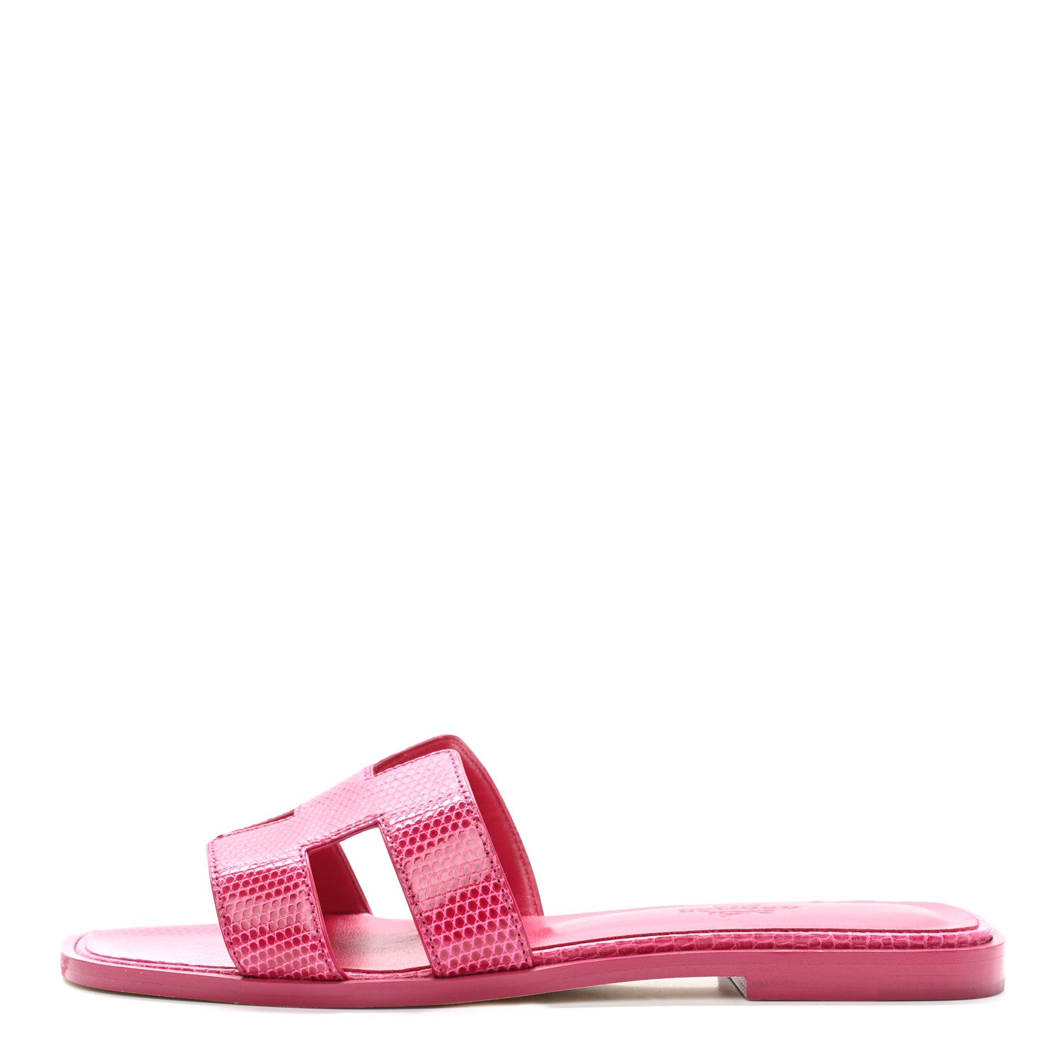 Hermes Lizard Oran Sandals 36 Fuchsia 1 of 8