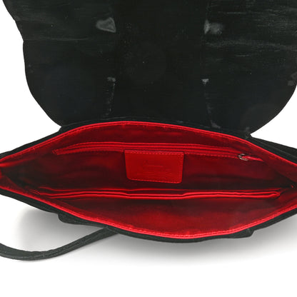 Christian Louboutin Velvet Crystal Flap Clutch Black 5 of 10