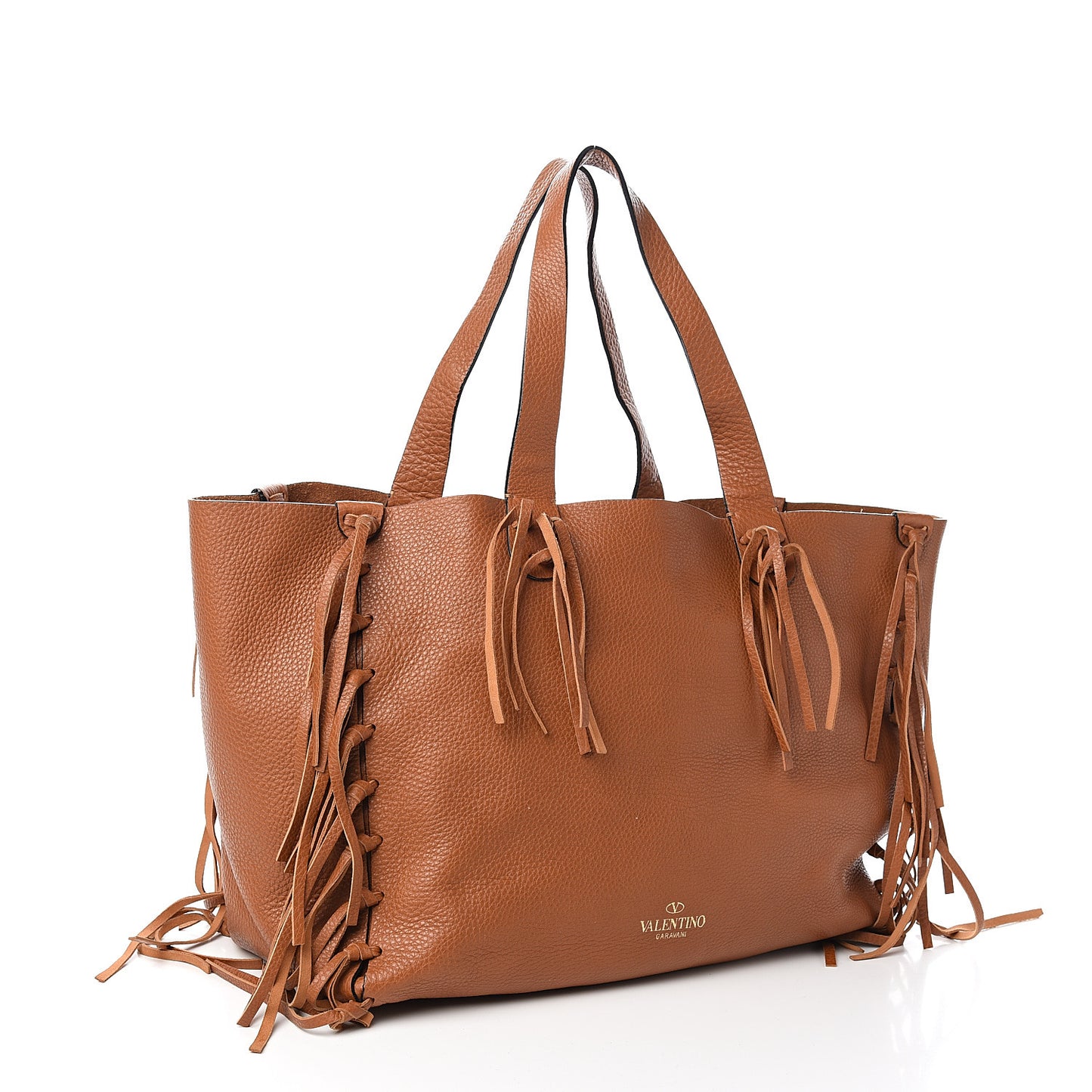 Grained Calfskin C-Rockee Fringe Tote Light Cuir