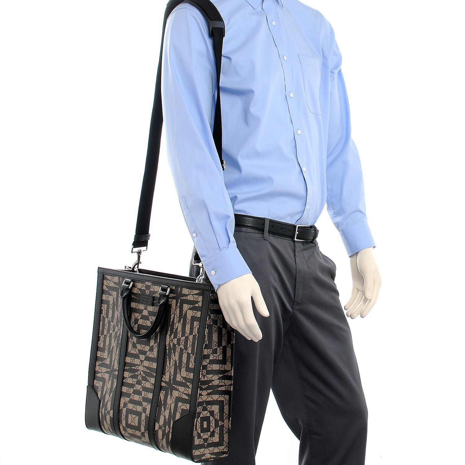 Gucci GG Supreme Monogram Caleido Vertical Tote Black 2 of 8