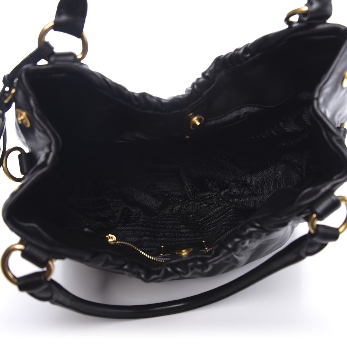 Soft Calfskin Pleated Hobo Black