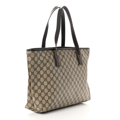 Gucci GG Supreme Monogram Medium Zippered Shopping Tote Dark Brown 3 of 10
