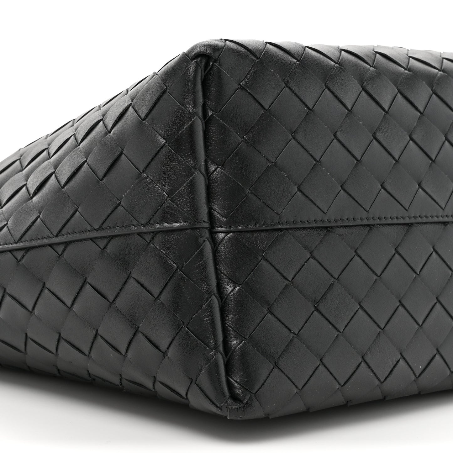 Nappa Intrecciato Small North South Tote Black