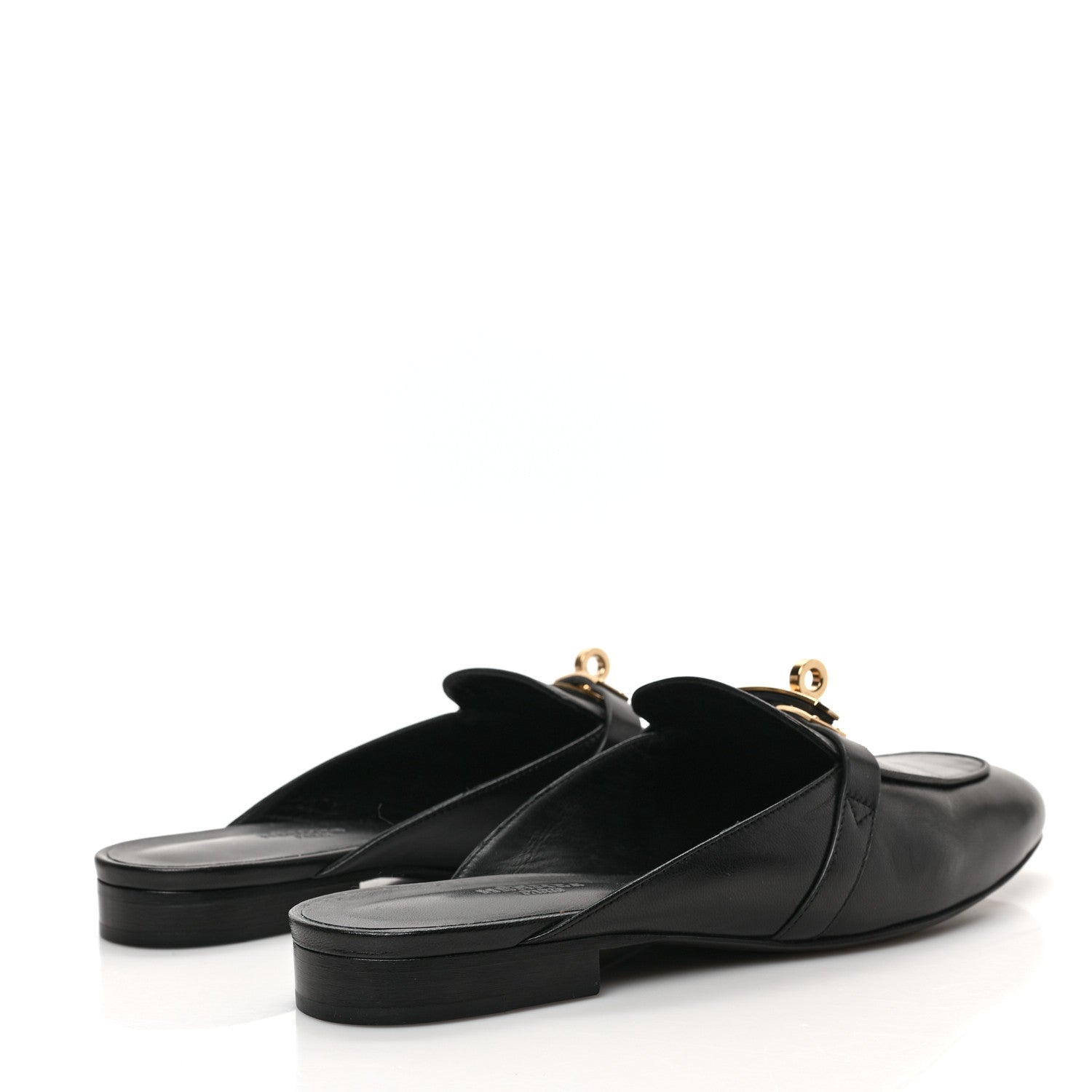 Hermes Goatskin Oz Mules 38 Black 4 of 8