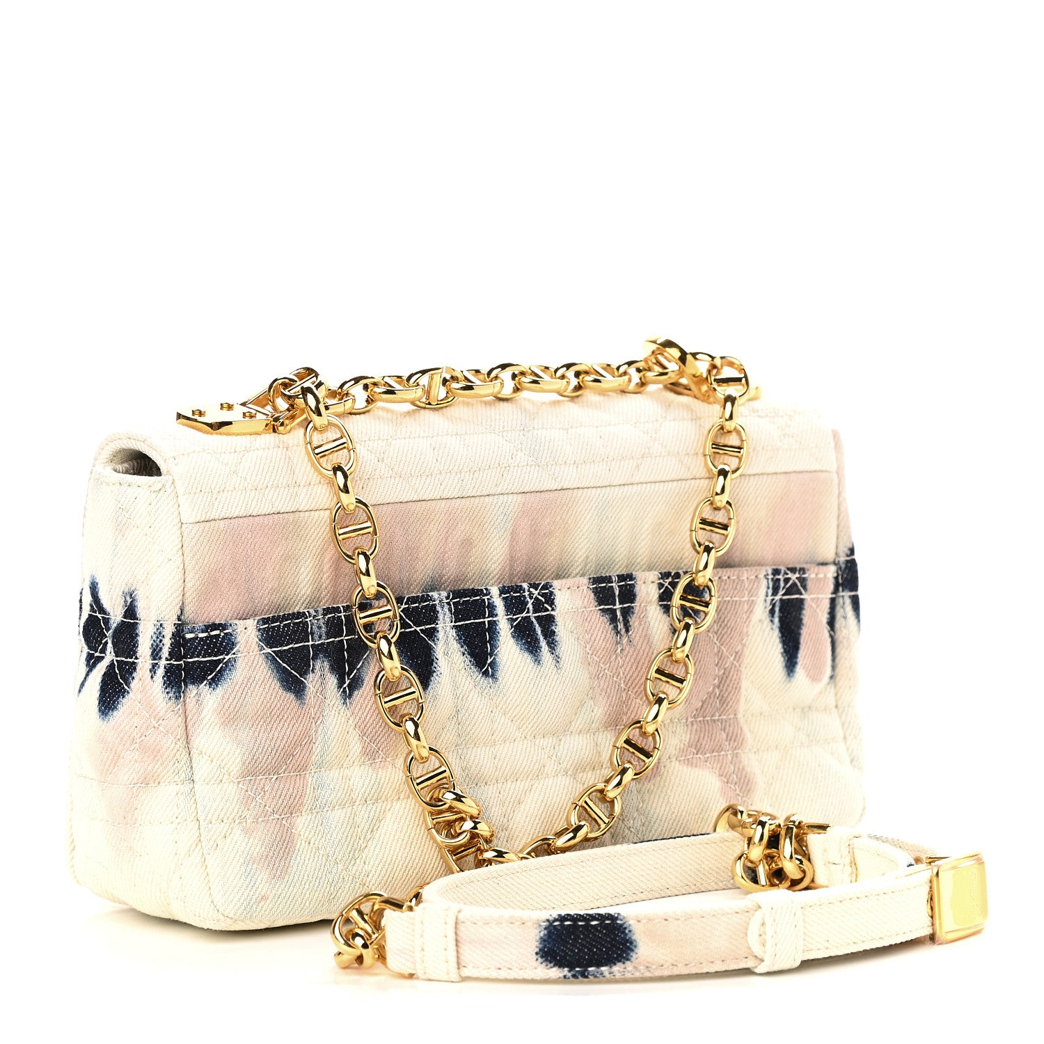 Christian Dior Denim Tie Dye Cannage Small Caro Bag Multicolor 3 of 9