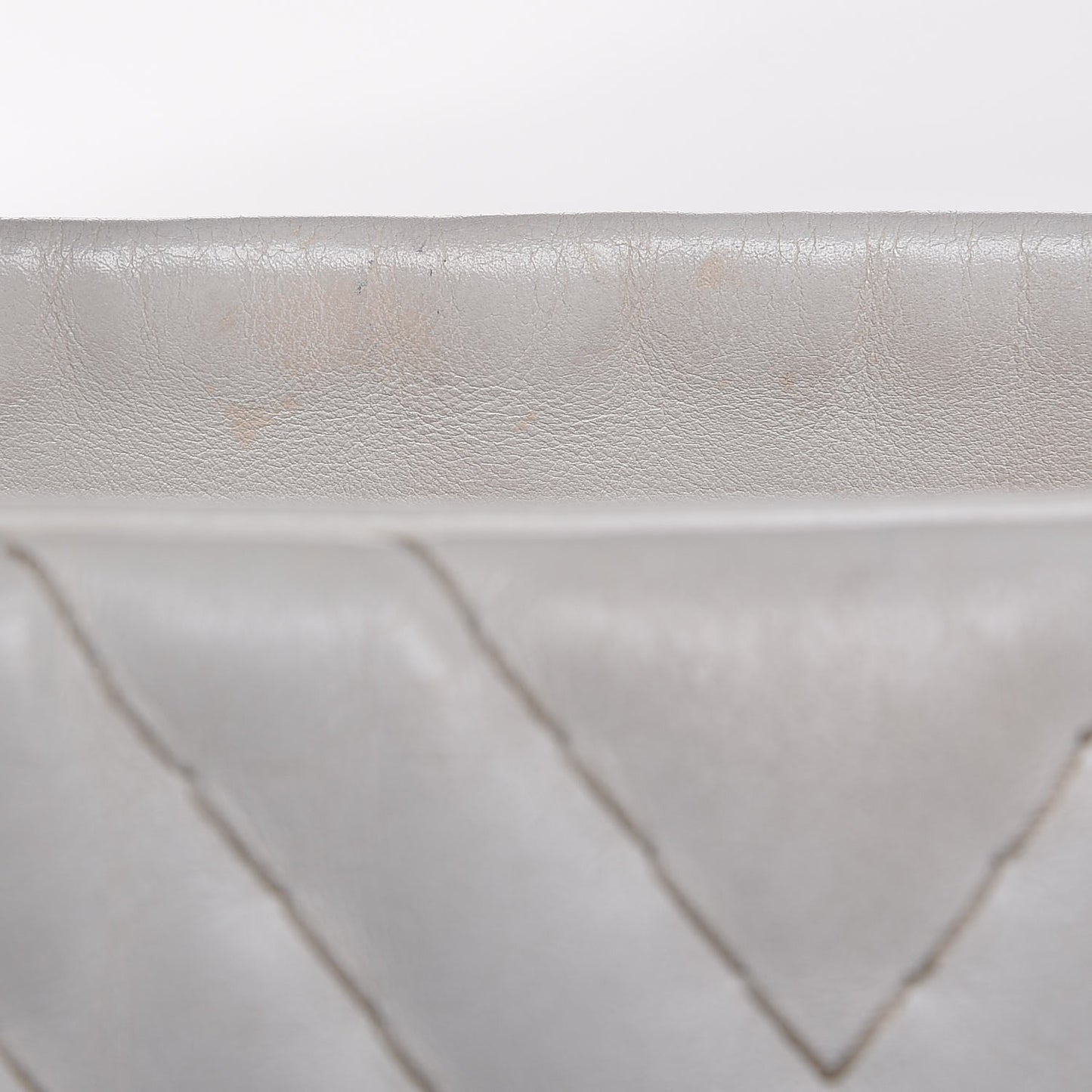 Calfskin Surpique Chevron Tote White