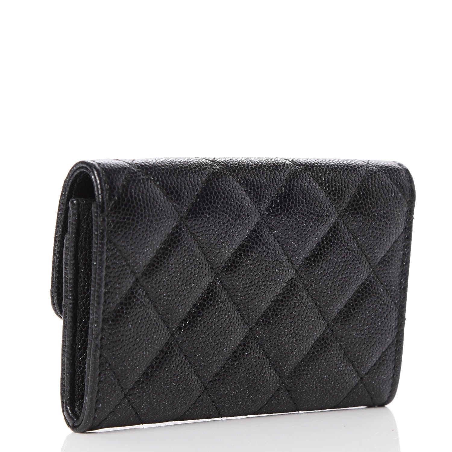 Chanel Iridescent Caviar Flap Quilted Card Holder Black 3 of 9