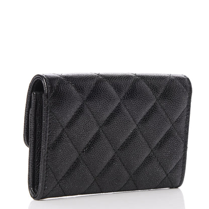 Chanel Iridescent Caviar Flap Quilted Card Holder Black 3 of 9
