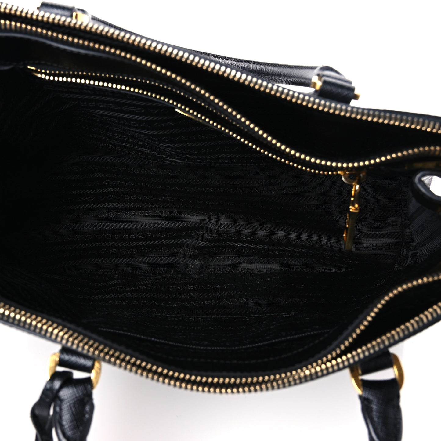 Saffiano Small Galleria Double Zip Tote Black