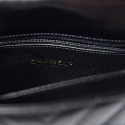 Chanel Calfskin Lizard Chevron Quilted Mini Coco Handle Flap Black 6 of 10