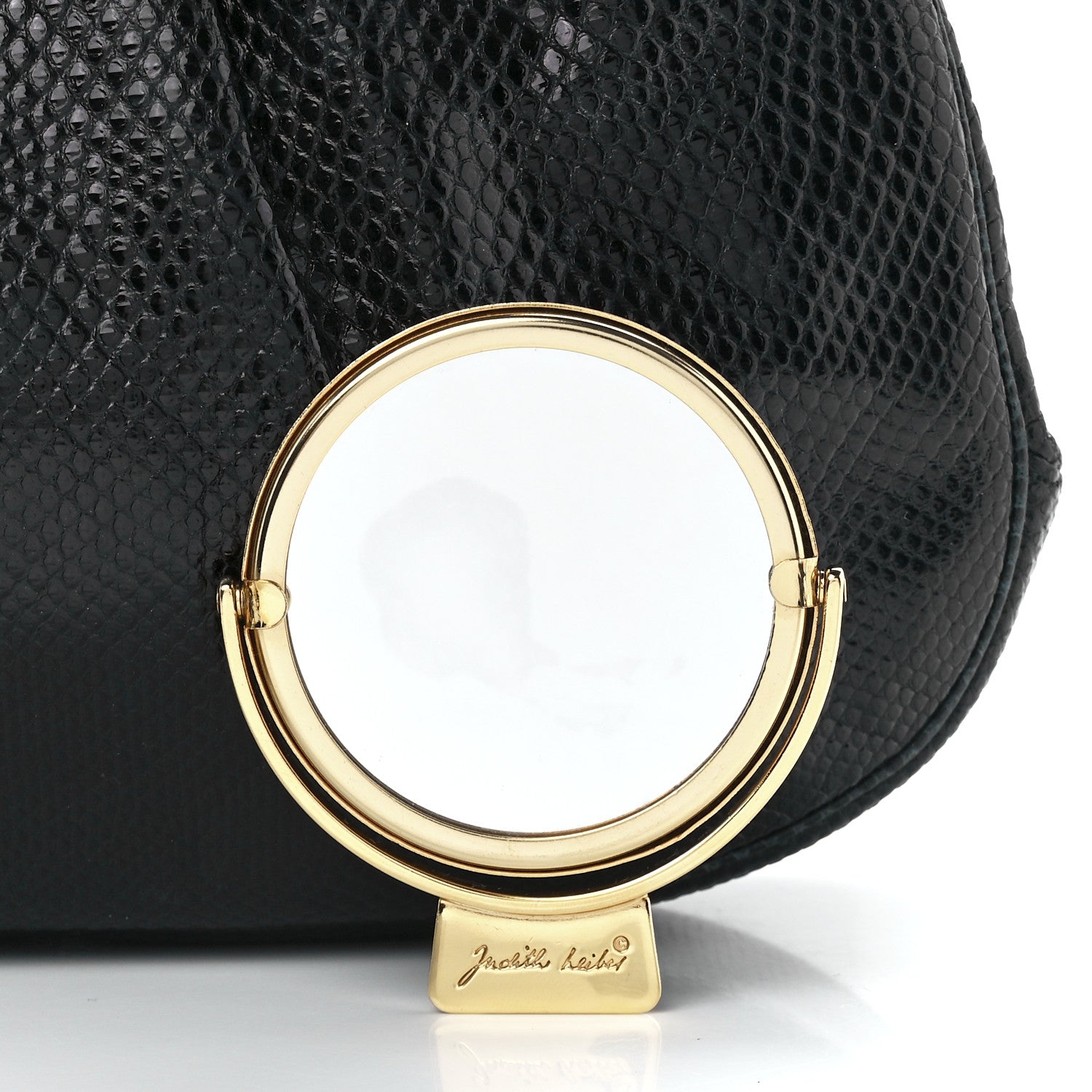 Judith Leiber Snakeskin Crystal Evening Bag Black 9 of 14