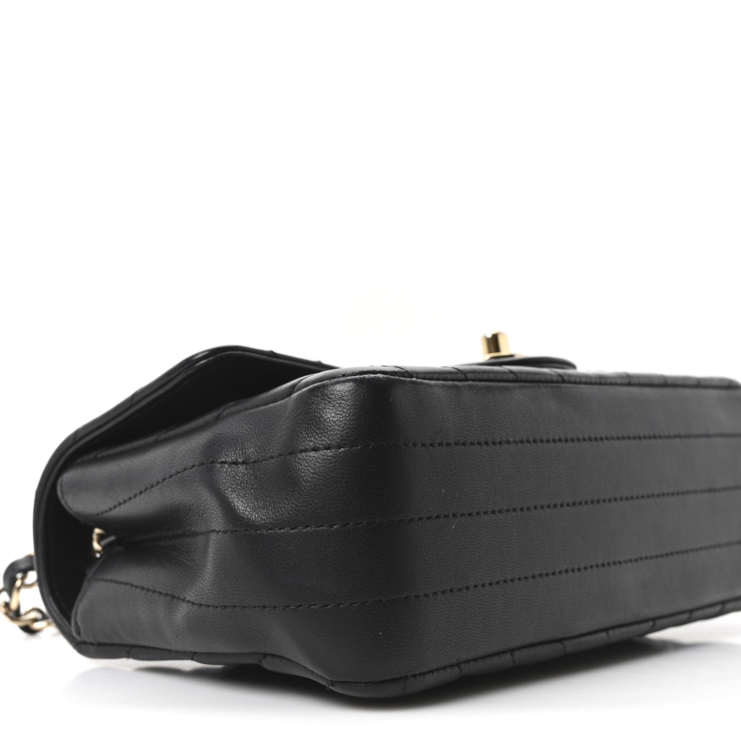Chanel Lambskin Chevron Quilted Mini Rectangular Flap Black 9 of 10