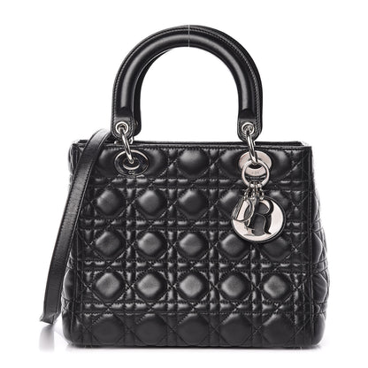 Christian Dior Lambskin Cannage Medium Lady Dior Black 1 of 12