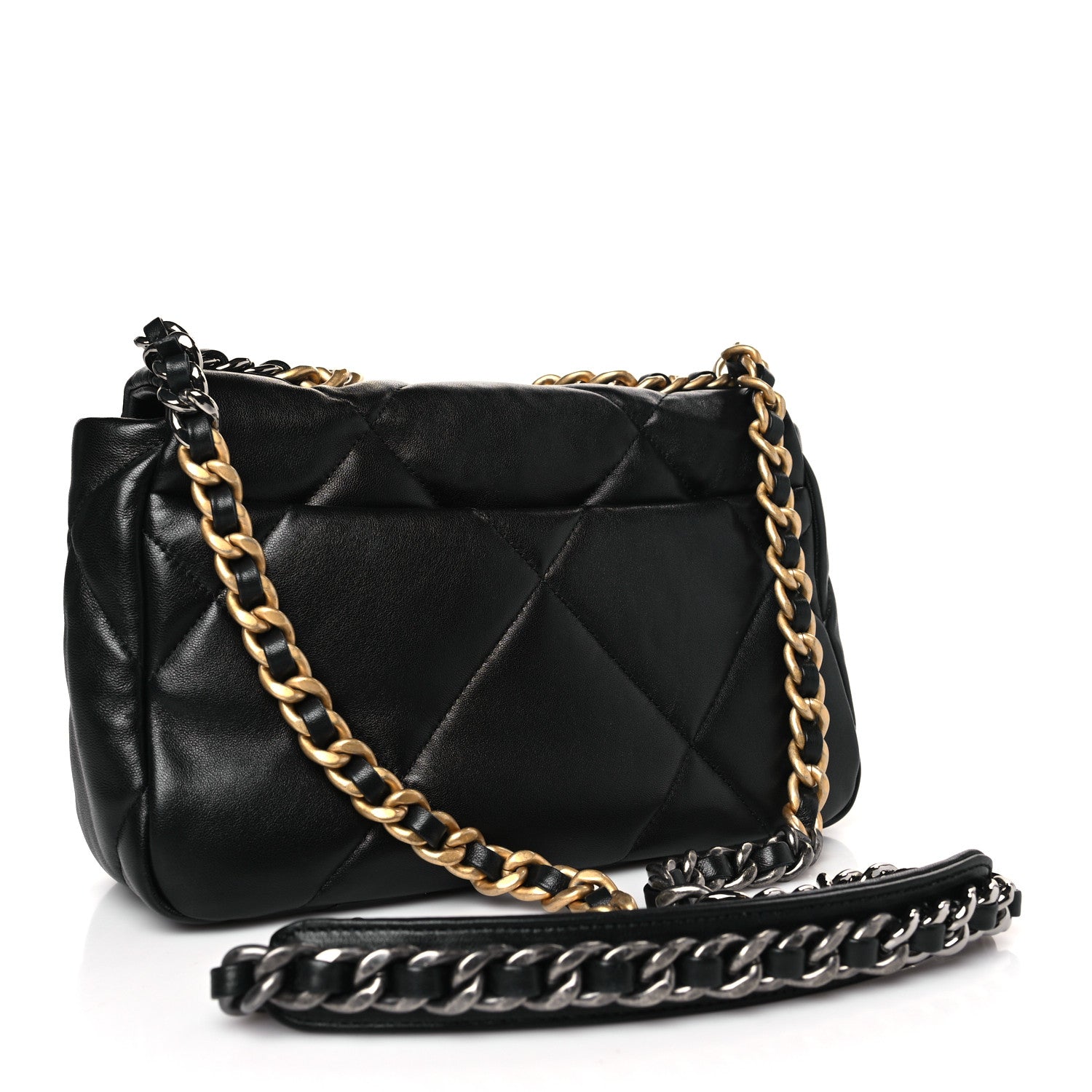 Chanel Goatskin Quilted Medium Chanel 19 Flap Black 3 of 10