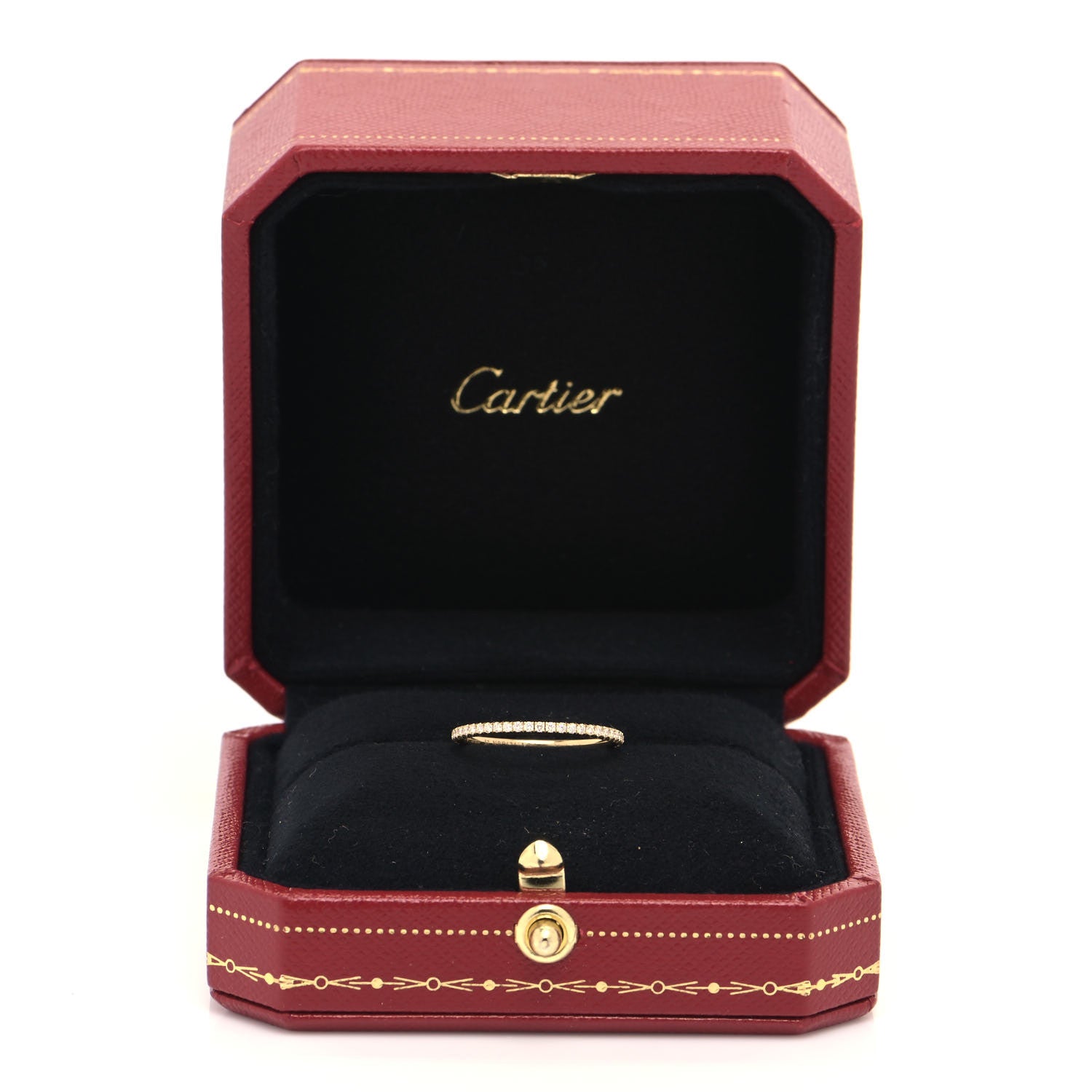 Cartier 18K Yellow Gold Diamond 2mm Etincelle de Cartier Wedding Band Ring 52 6 5 of 5