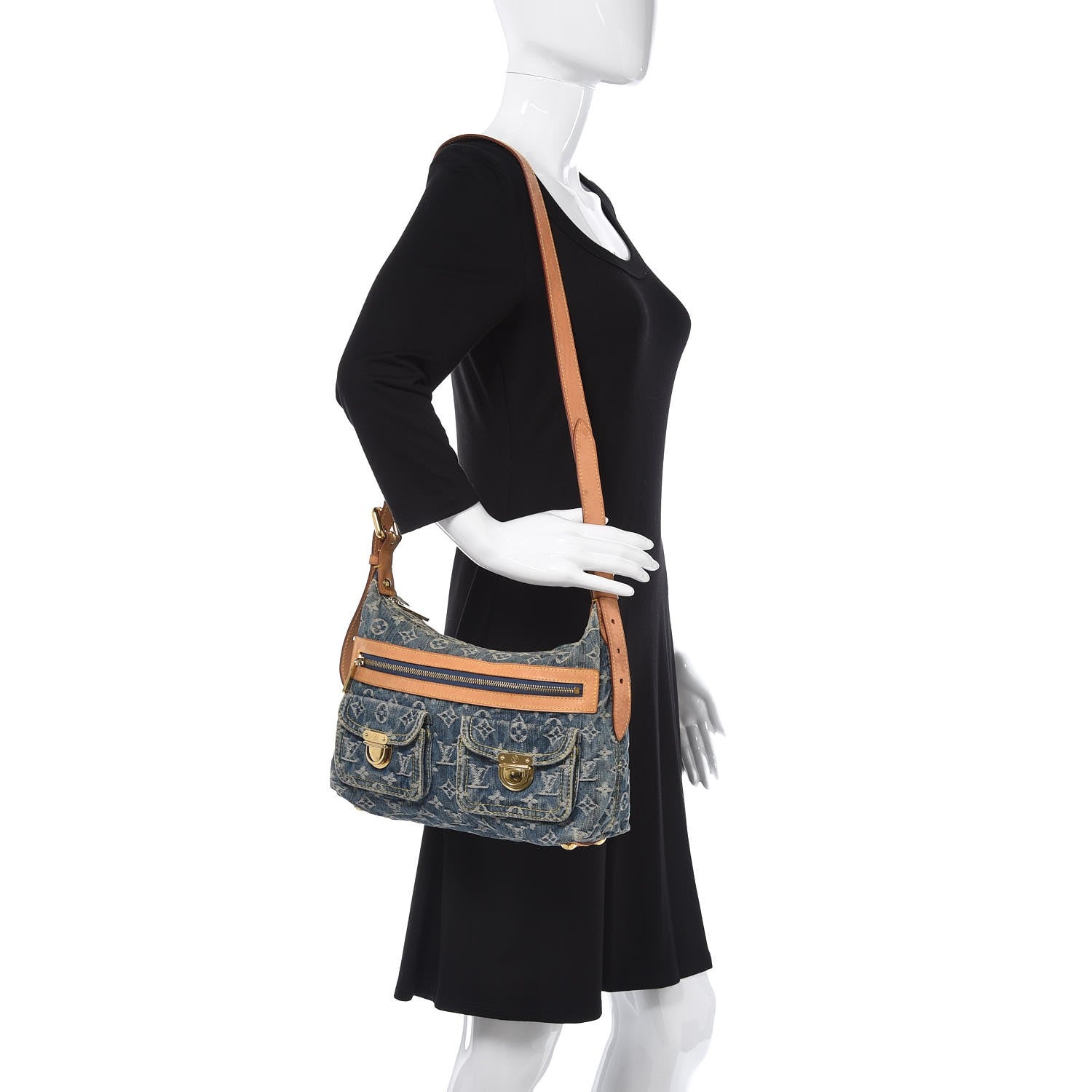 Louis Vuitton Monogram Denim Baggy PM Blue 2 of 10