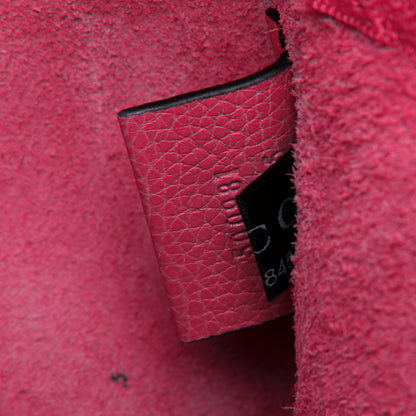 Gucci Pebbled Calfskin Medium Logo Portfolio Clutch Box Pink Green 7 of 15