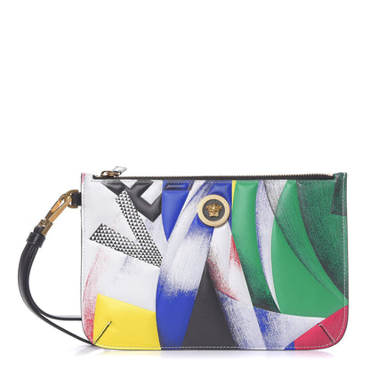 Versace Vitello Logo Print Pochette Black Multicolor 1 of 7