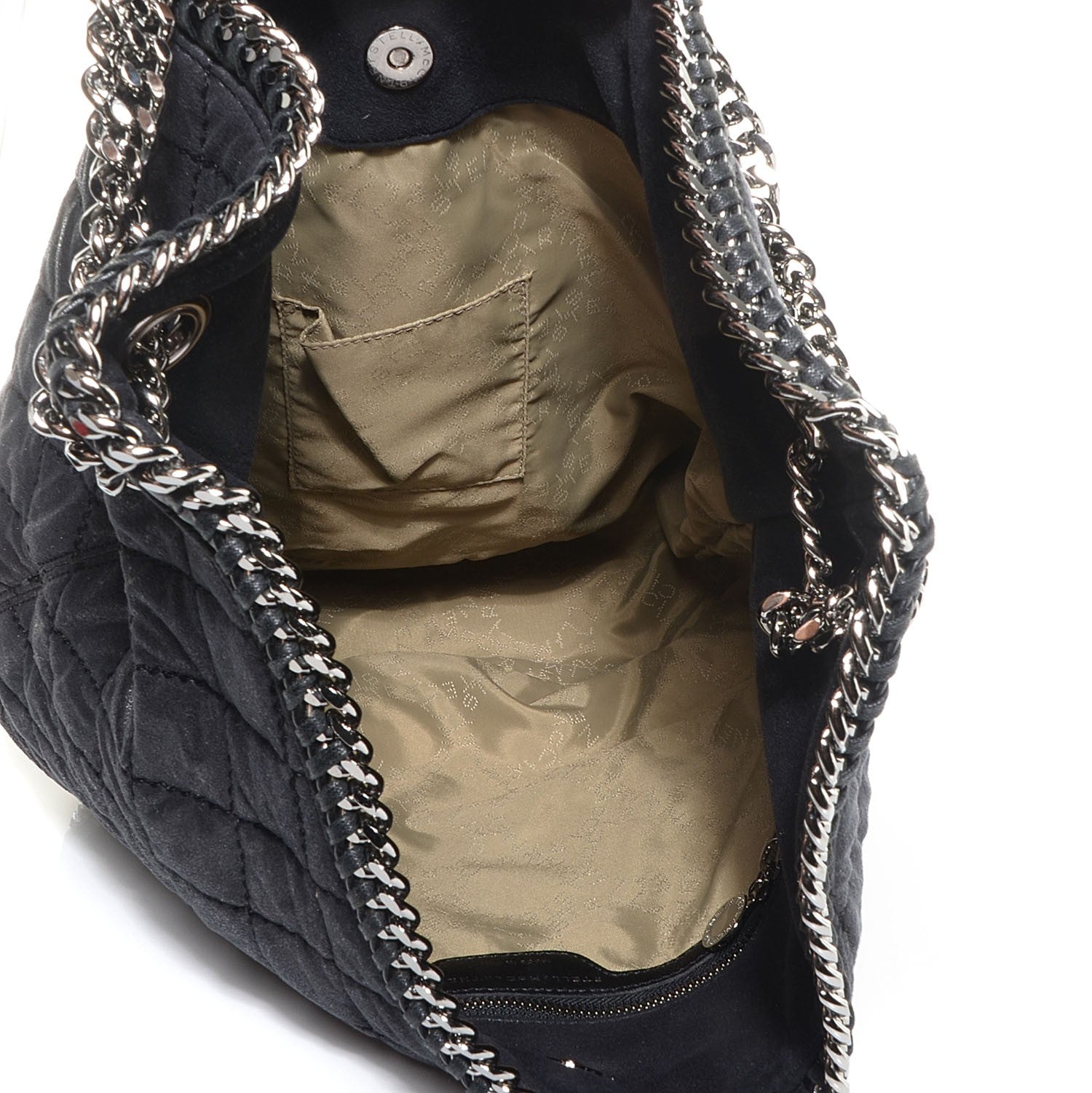Stella McCartney Quilted Faux Leather Large Falabella Bucket Bag Black 5 of 7
