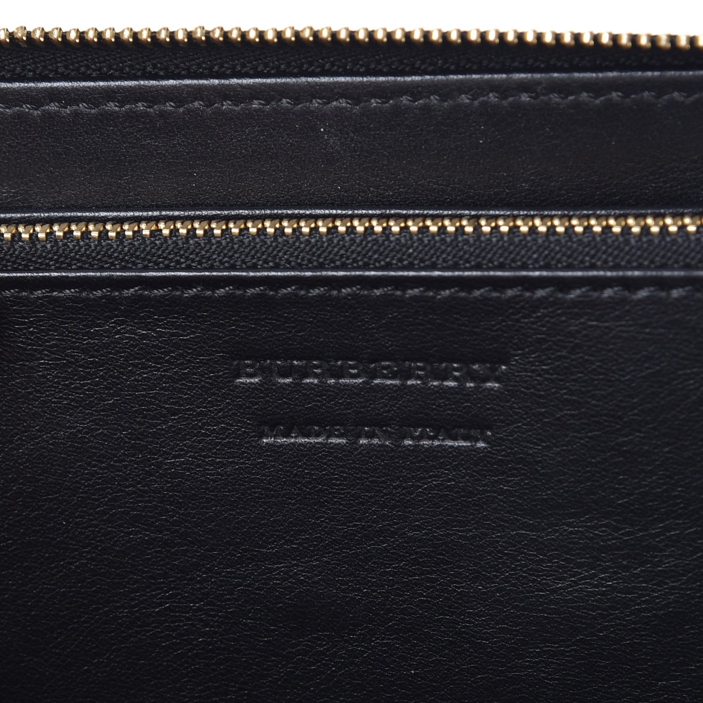Calfskin House Check Elmore Zip Around Wallet Black