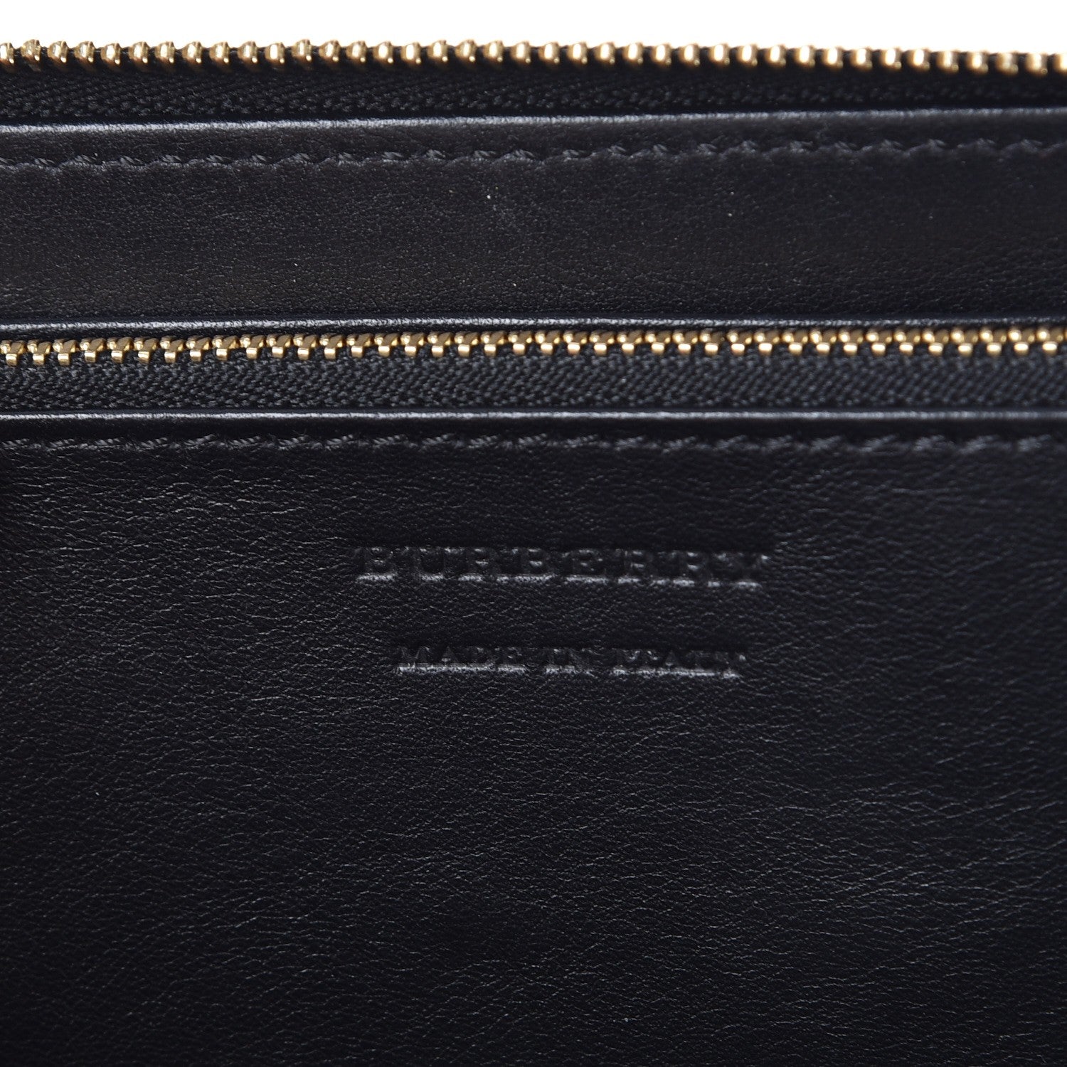 Burberry Calfskin House Check Elmore Zip Around Wallet Black 6 of 7