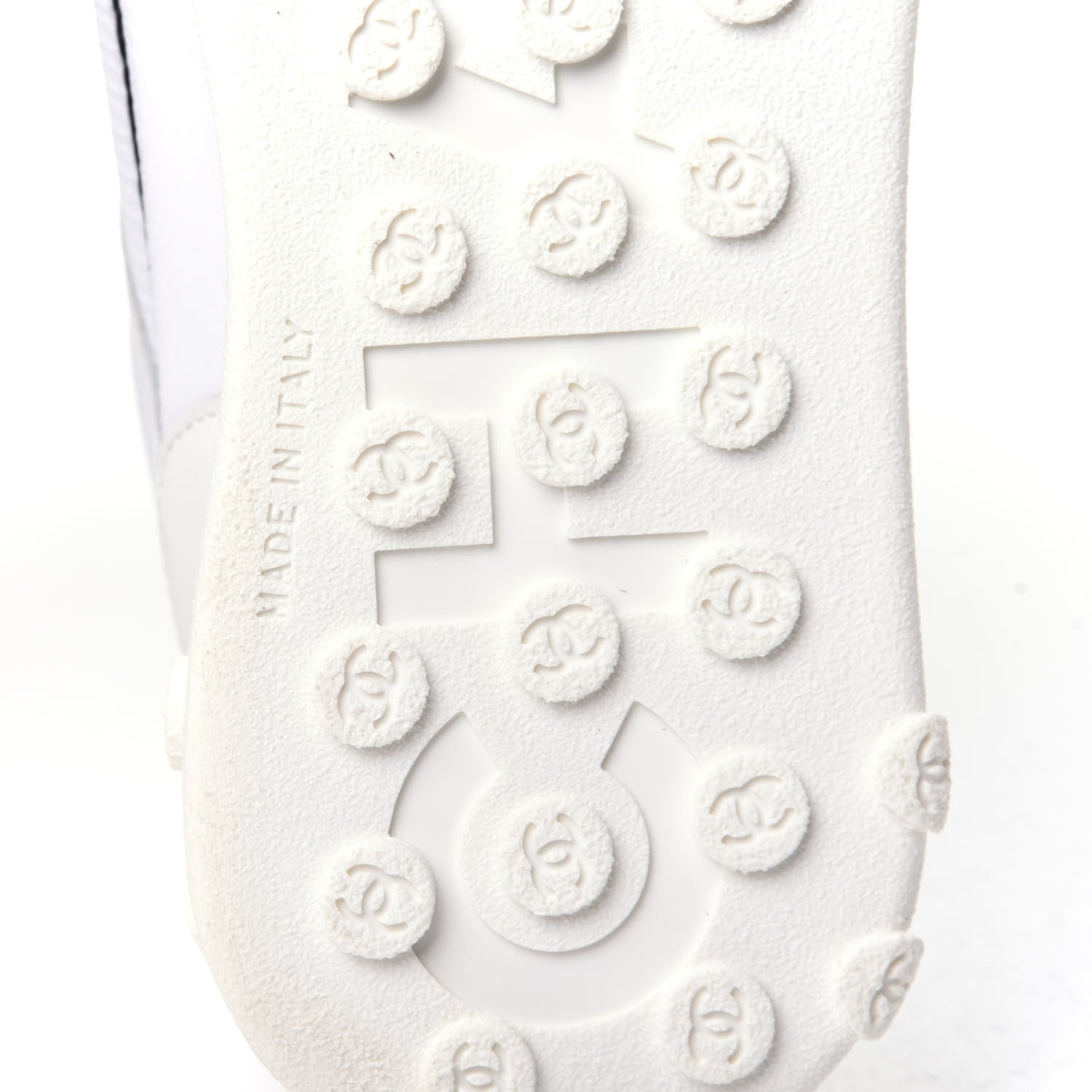 Chanel Calfskin Mesh Lycra Womens Logo Sneakers 40 White 6 of 10