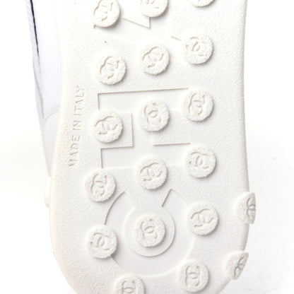 Chanel Calfskin Mesh Lycra Womens Logo Sneakers 40 White 6 of 10