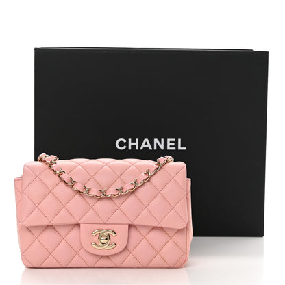 Chanel Lambskin Quilted Mini Rectangular Flap Pink 14 of 14