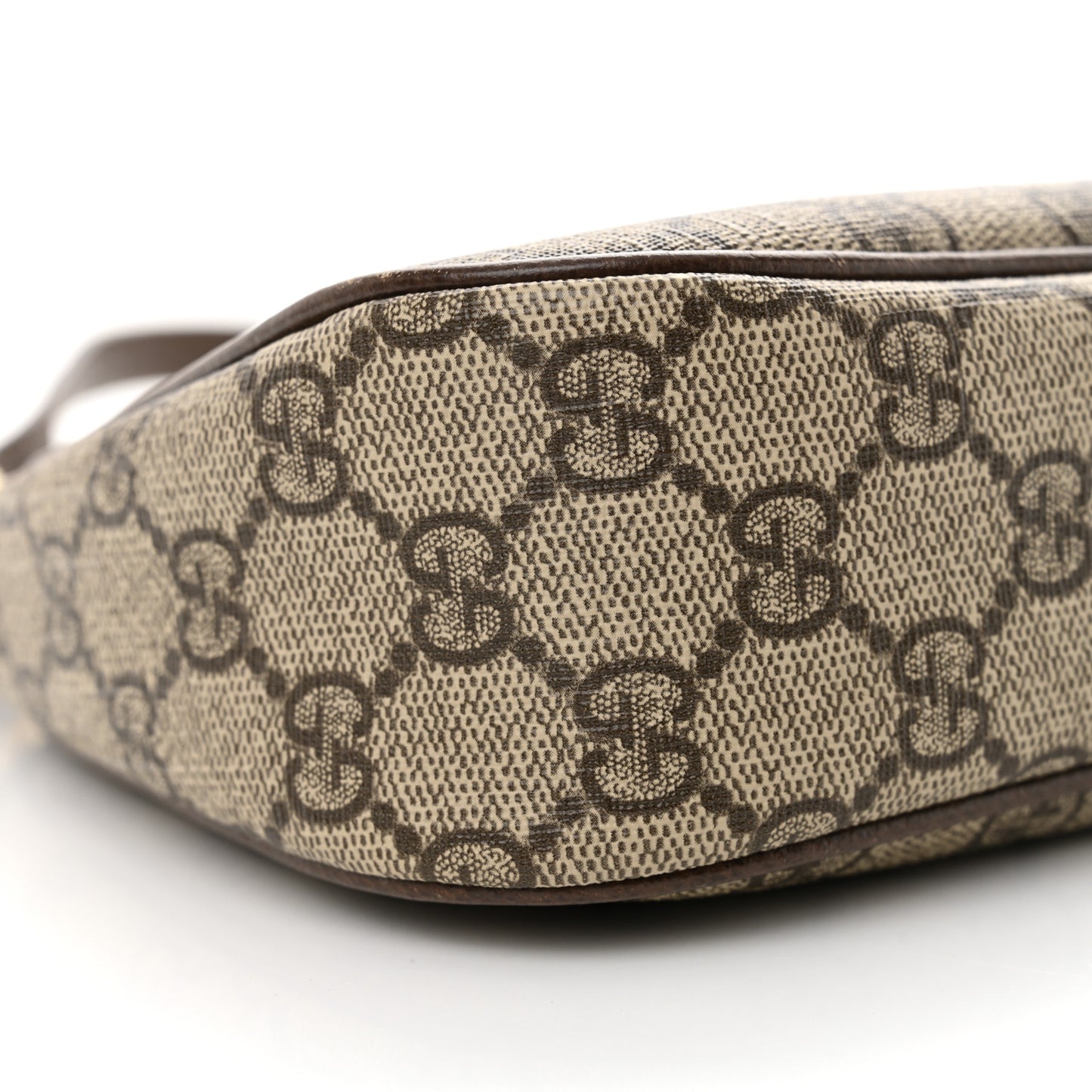 GG Supreme Monogram Textured Dollar Calfskin Small Ophidia Hobo Beige Ebony New Acero