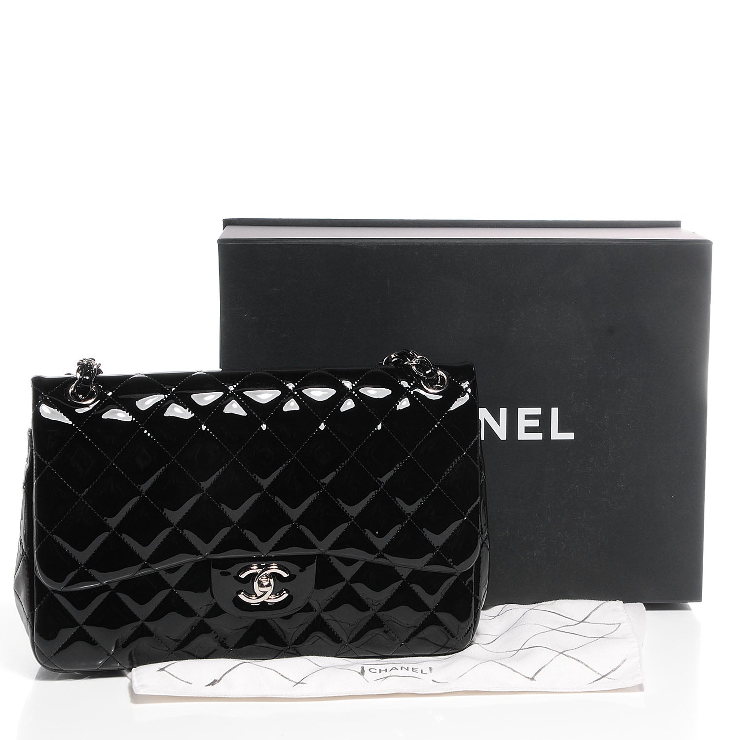 Chanel Patent Jumbo Double Flap Black 5 of 8