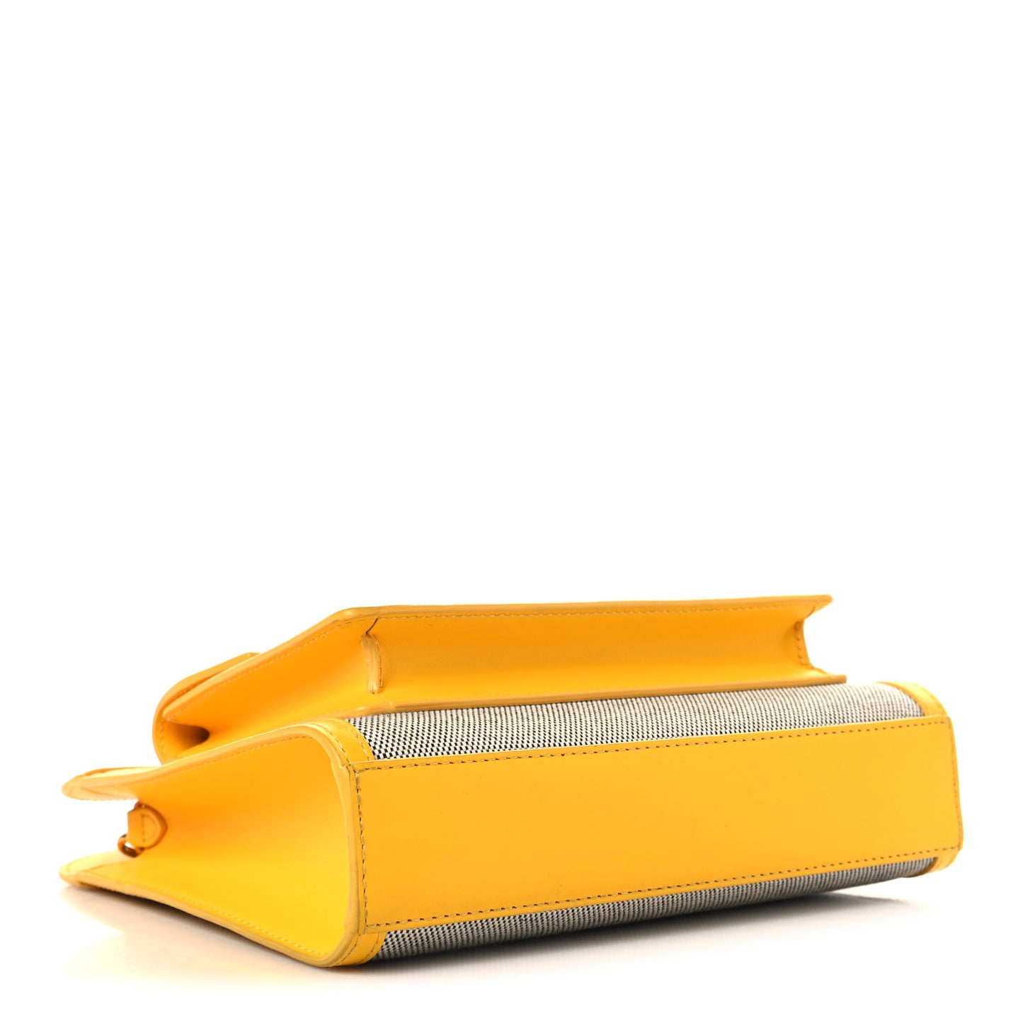 Canvas Smooth Calfskin Two Tone Mini Pocket Bag Deep Saffron