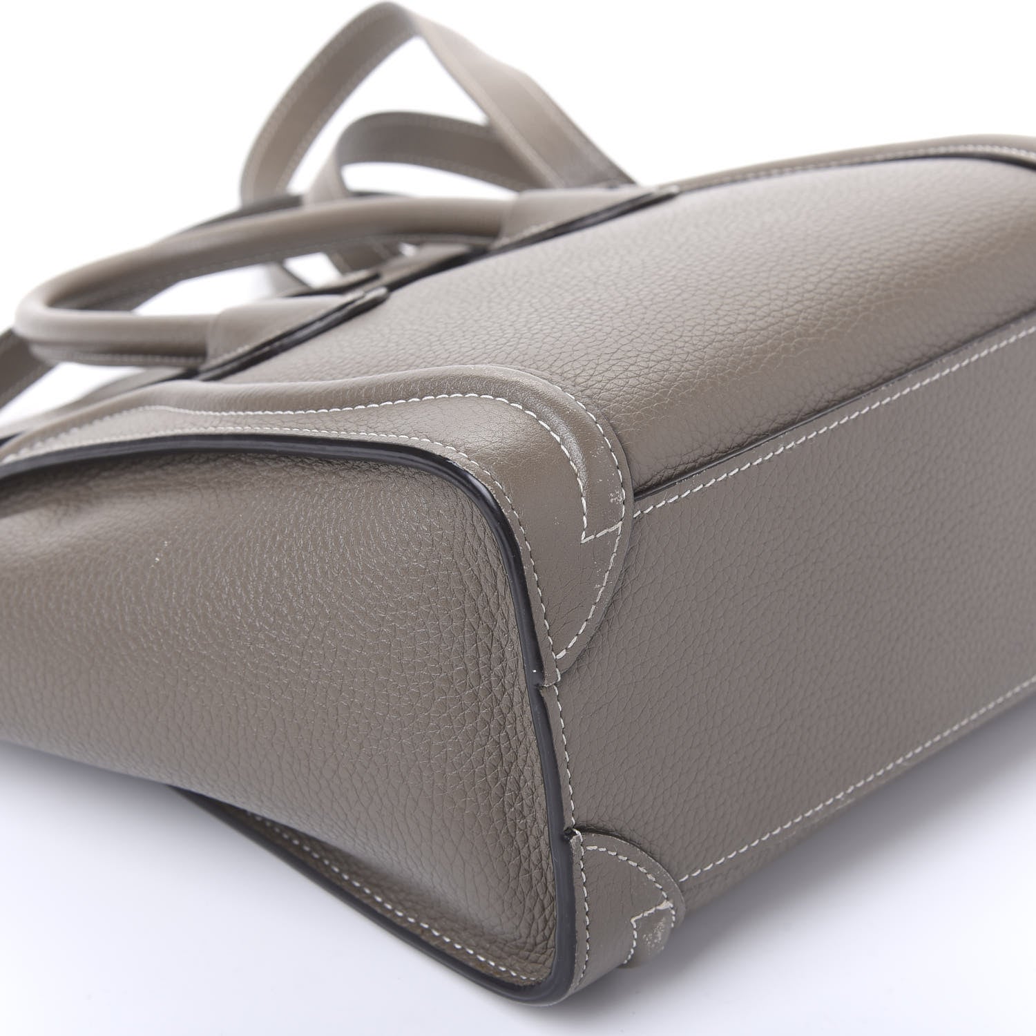 Celine Drummed Calfskin Nano Luggage Souris 7 of 13