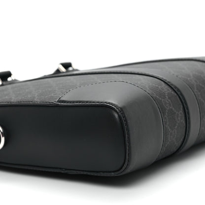 Gucci GG Supreme Monogram Appia Calfskin Web Briefcase Black 8 of 10