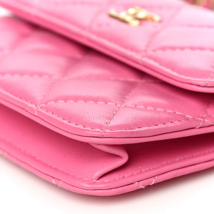 Chanel Lambskin Quilted Pearl Crush Clutch With Chain Pink 11 of 11