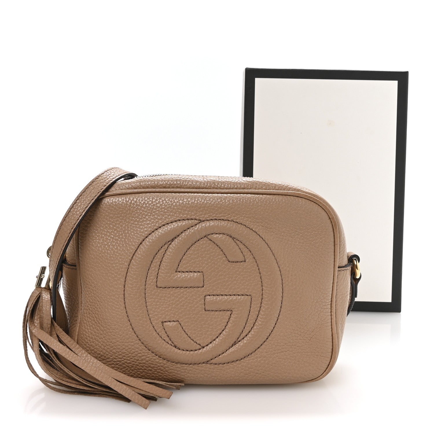 Gucci Pebbled Calfskin Small Soho Disco Bag Camelia 11 of 11