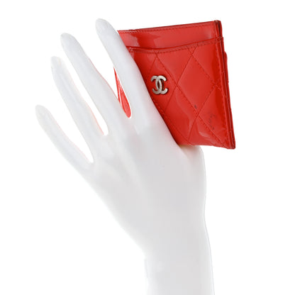 Chanel Patent Quilted Card Holder Red 2 of 10