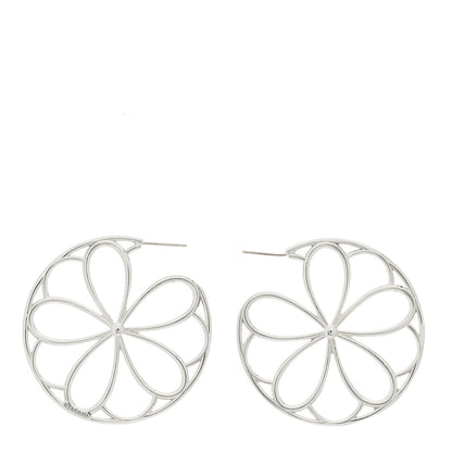 Tiffany Sterling Silver Daisy Hoop Earrings 1 of 4