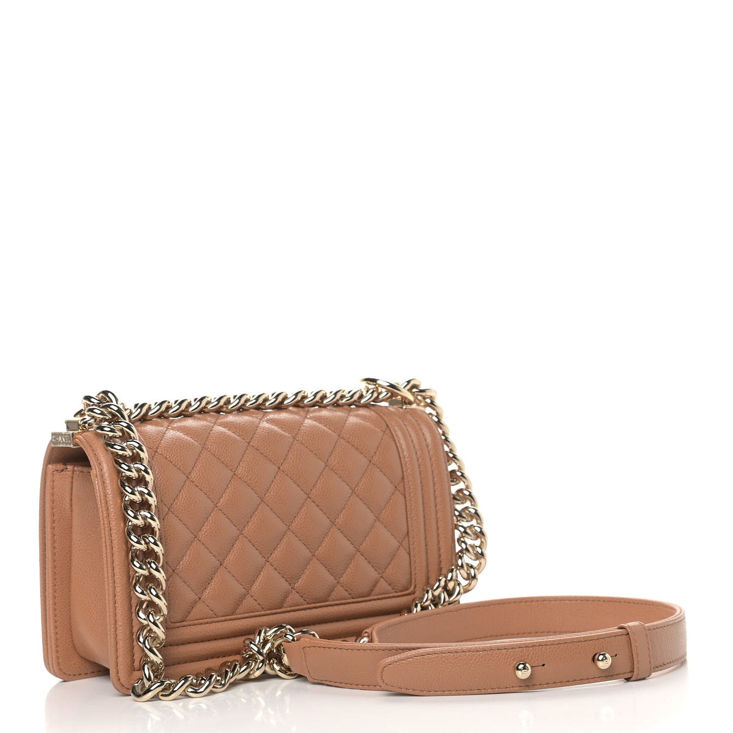 Caviar Quilted Small Boy Flap Brown
