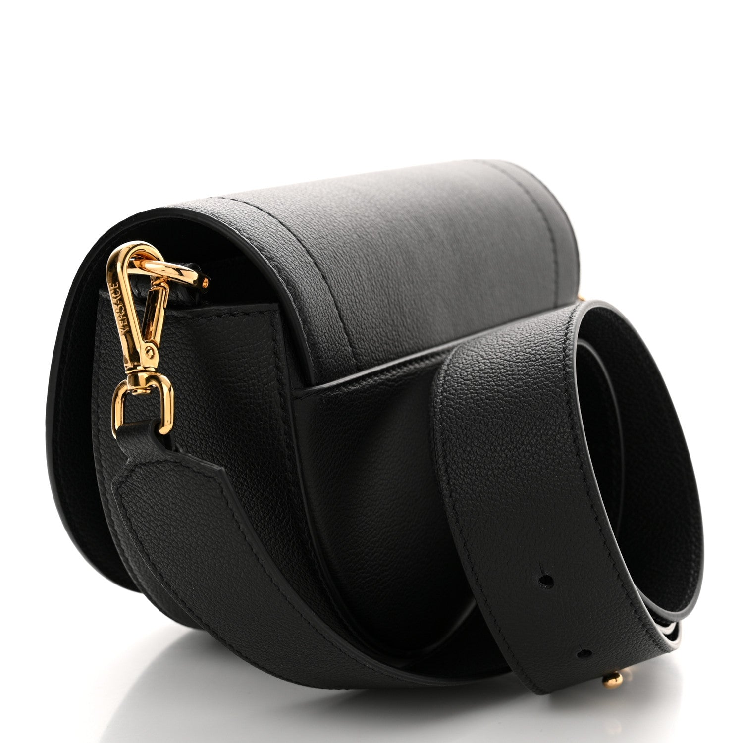 Versace Grained Calfskin La Medusa Small Shoulder Bag Black 3 of 10