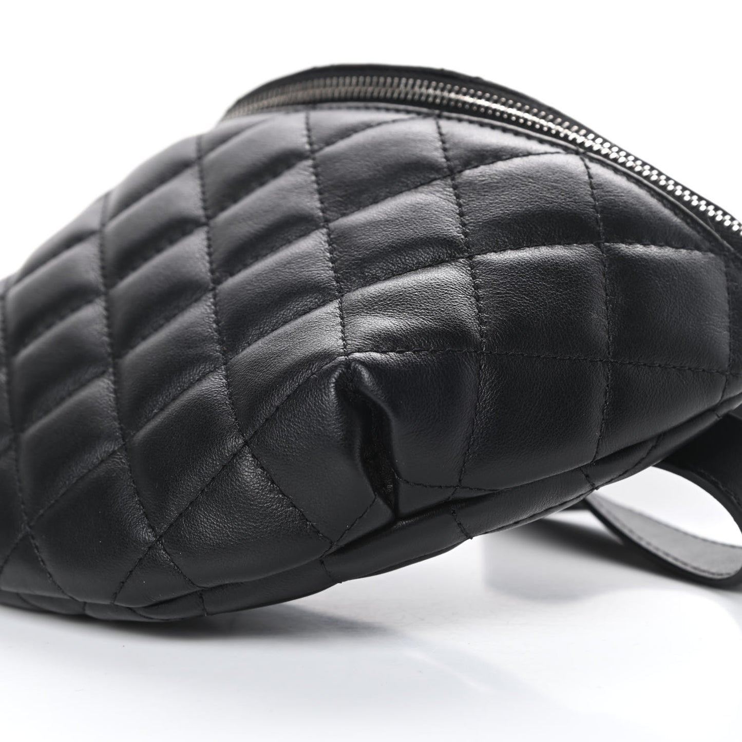 Calfskin Quilted Waist Belt Bag Black