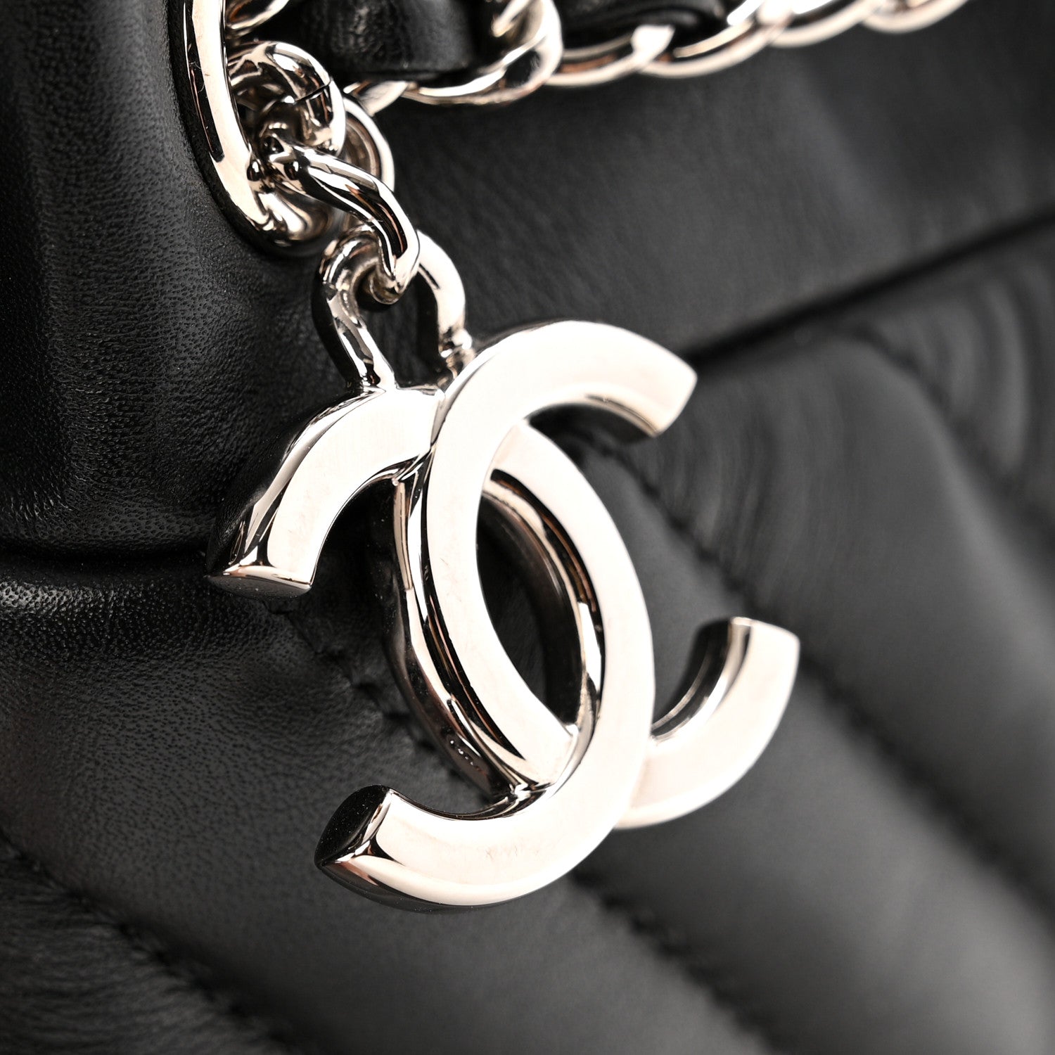 Chanel Lambskin Chevron Small Urban Spirit Drawstring Bag Black 11 of 12