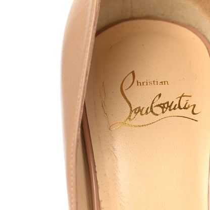 Christian Louboutin Kid Patent Culturella 100 Pumps 36.5 Nude 10 of 14