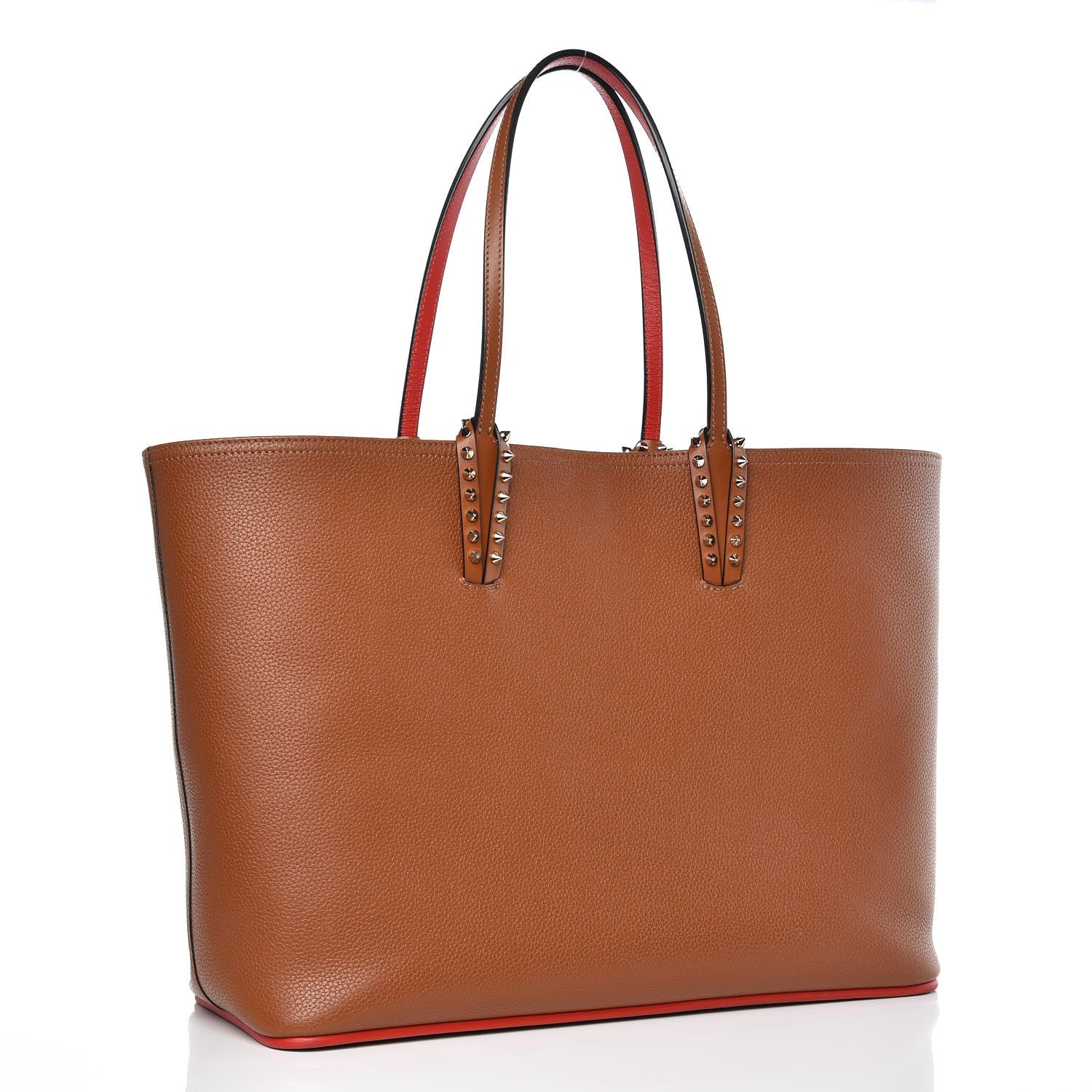 Christian Louboutin Calfskin Spikes East West Cabata Tote Cannelle 3 of 11