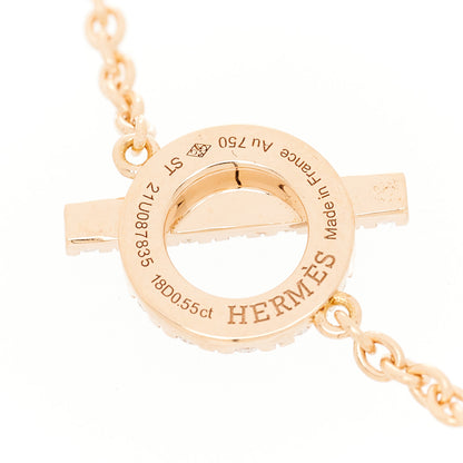 Hermes 18K Rose Gold Diamond Finesse Bracelet ST 4 of 5