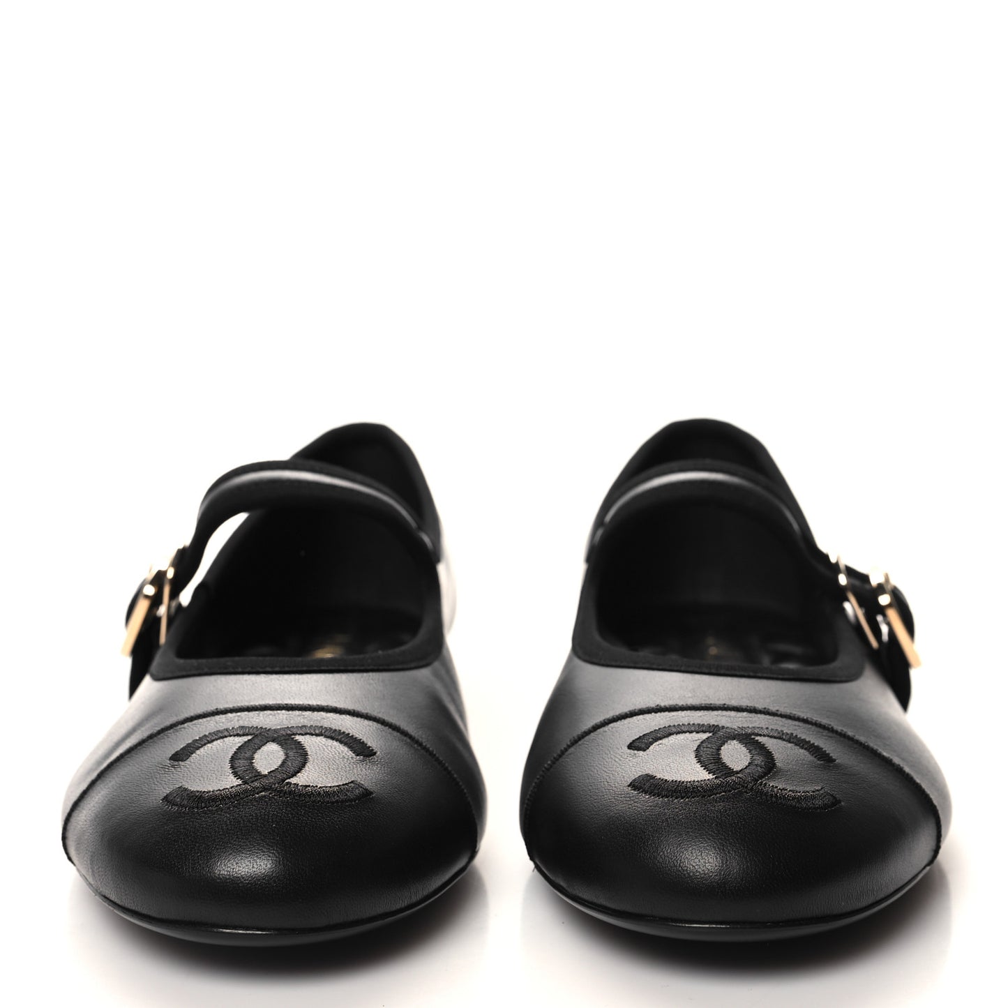 Lambskin Mary Jane Flats 40 Black