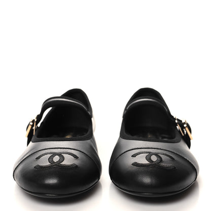 Chanel Lambskin Mary Jane Flats 40 Black 2 of 9