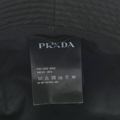 Prada Tessuto Nylon Metal Triangle Logo Mens Bucket Hat XL Black 8 of 8