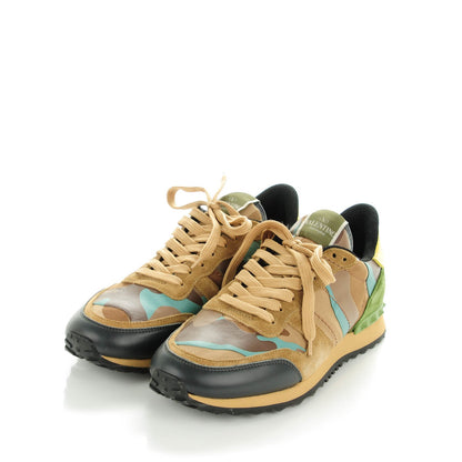 Valentino Garavani Nappa Suede Camouflage Womens Rockrunner Sneakers 41 Multicolor 3 of 7